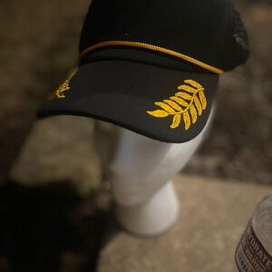 Military tough girl Black and Gold Embroidered Women's Hat